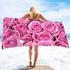 Beach Towel Rose Lightweight Terry Fabric Quick Dry Sandless Travel Absorbent Oversized Towel for Pool Swimming Bath Camping