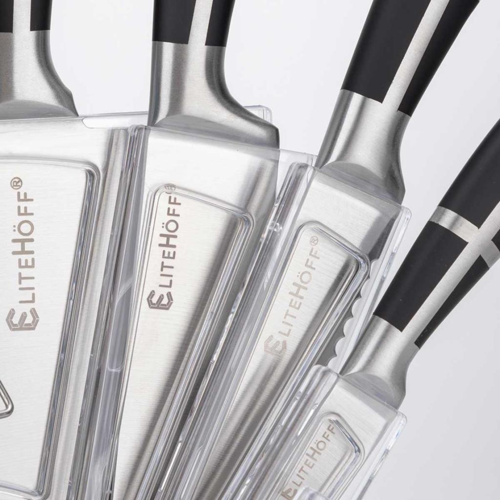 9-Piece Kitchen Knife Set In A Stand With Sharpener And Scissors E-6262