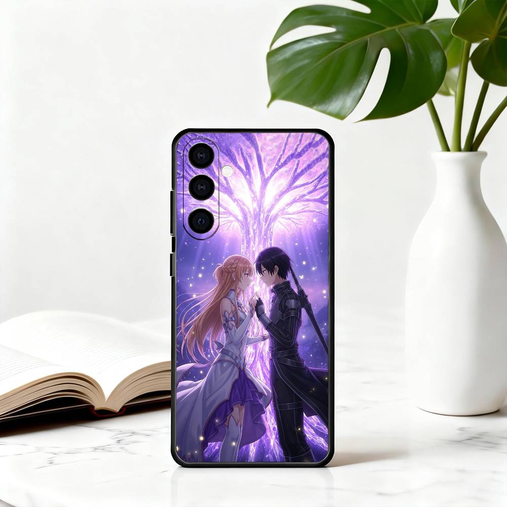 

S-Sword Art O-Online-sao ANIME Phone Case For Samsung Galaxy A73,A72,A71,A70,A53,A52,A51,Soft Silicone Black Cover Samsung a21