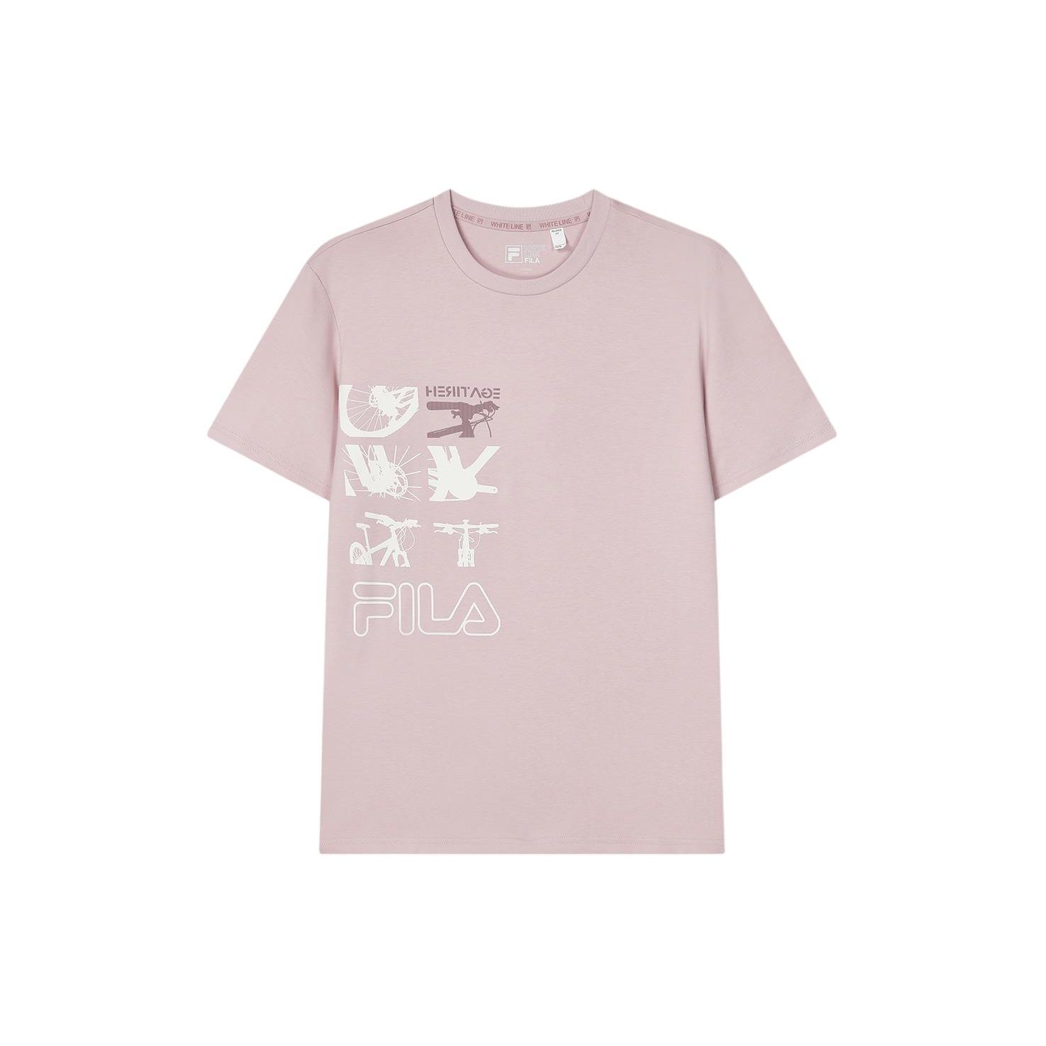 

FILA Logo Print Round Neck Casual Short Sleeve T-Shirt Men Tops Light-Purple Red F11M418108F-PK XL