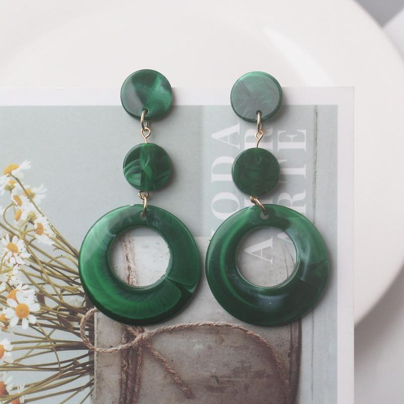 Acrylic Women Dangle Earrings Hollow Geometric Statement Pendants Drop Earrings Leopard Stripe acrylic earrings novelties