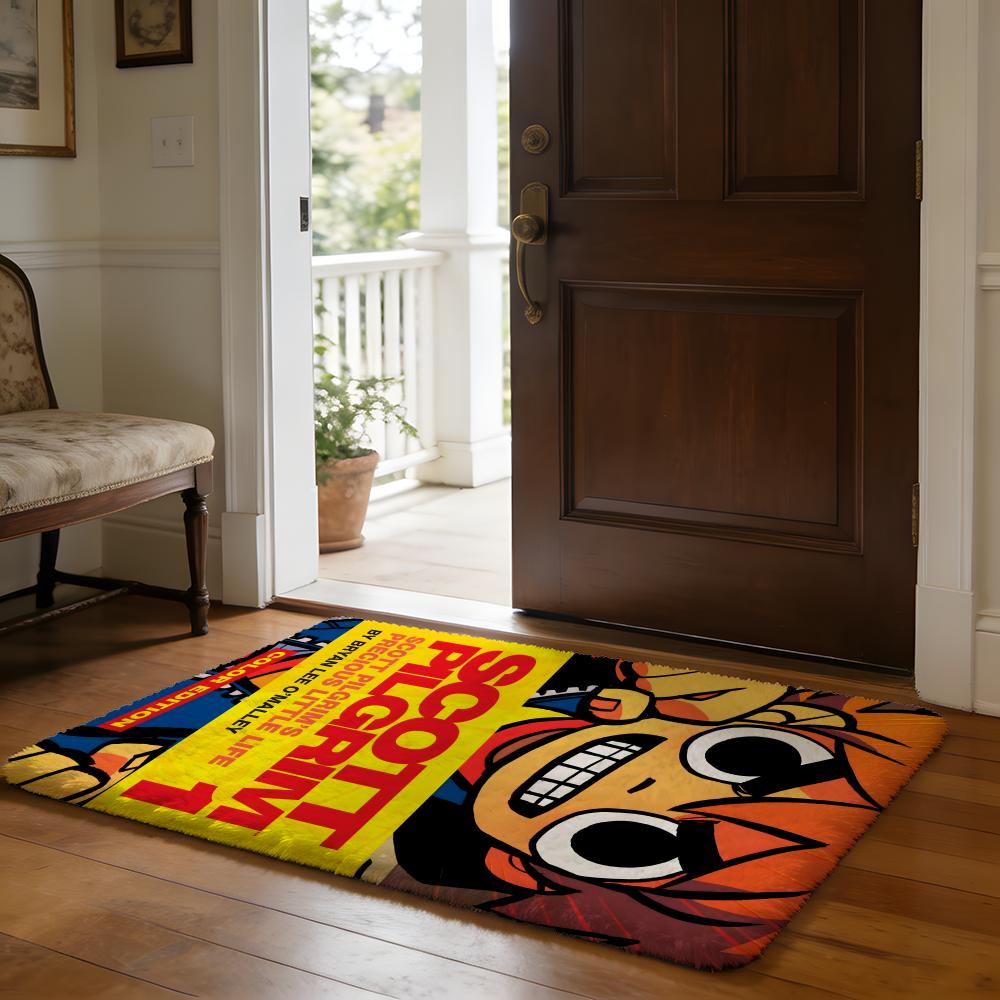 SScott Pilgrim VS The World Floor Mat Soft Flannel Absorbent Mat Non-Slip Rug Home Bedroom Bathroom
