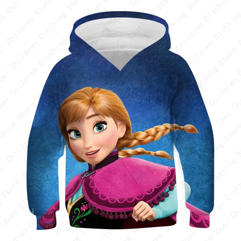 MINISO, Disney, Girl, Frozen, Sweatshirt, Anna, Elsa, Long Sleeve, Pullover, Autumn, Hoodie