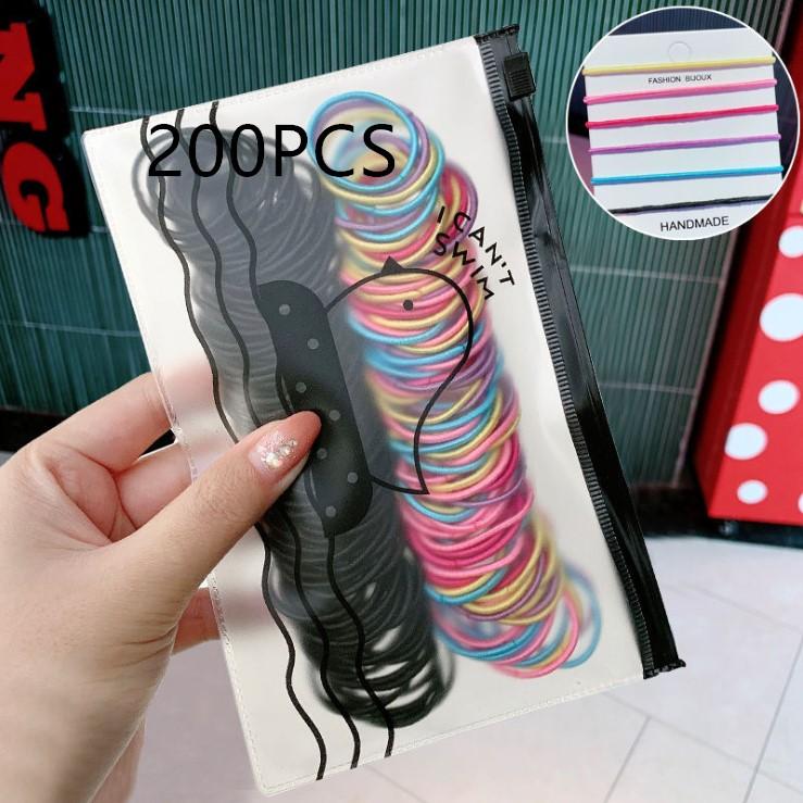 

Набір 200/300/500 шт. Високоякісні еластичні нейлонові гумки для волосся для дівчаток. Різнокольорові гумки. Дитячі аксесуари для волосся. Головний убір.