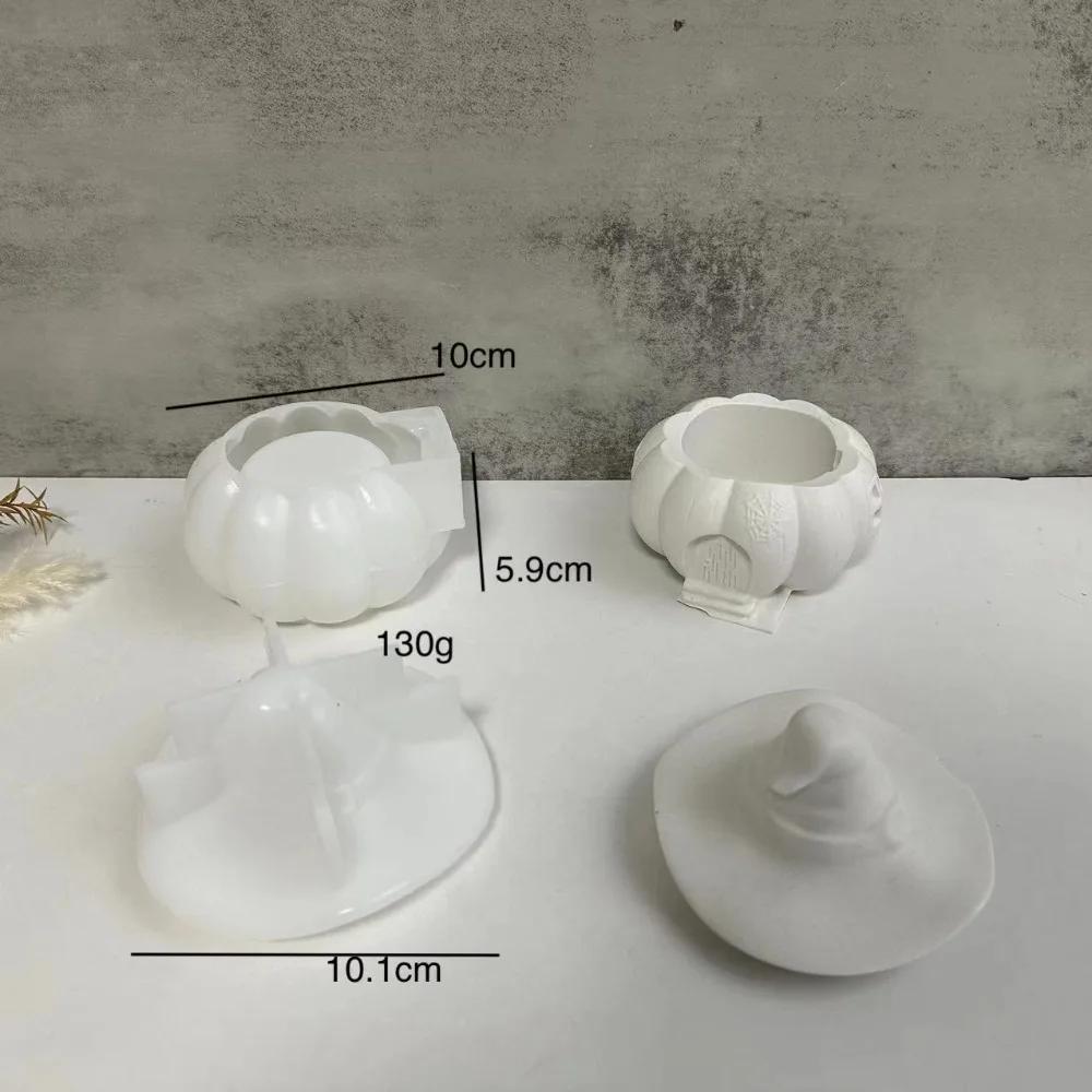 Halloween Pumpkin Storage Box DIY Crystal Epoxy Resin Crafts Making Witch Storage Jar Halloween Witch Hat Candle Mirror Mould