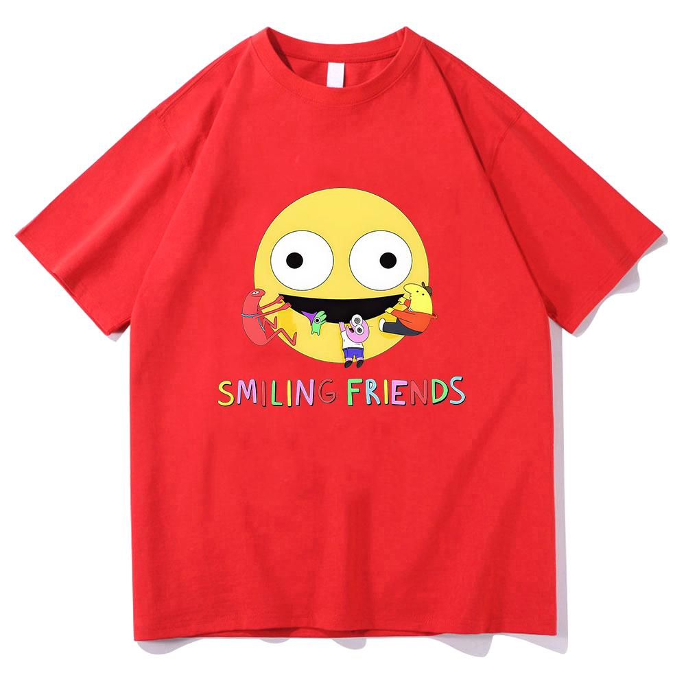 Fun Smiling Friend Cartoon Printed Tshirt Summer Cotton Unisexs and Womens Tshirt Highquality Pure Cotton Casual Tshirt