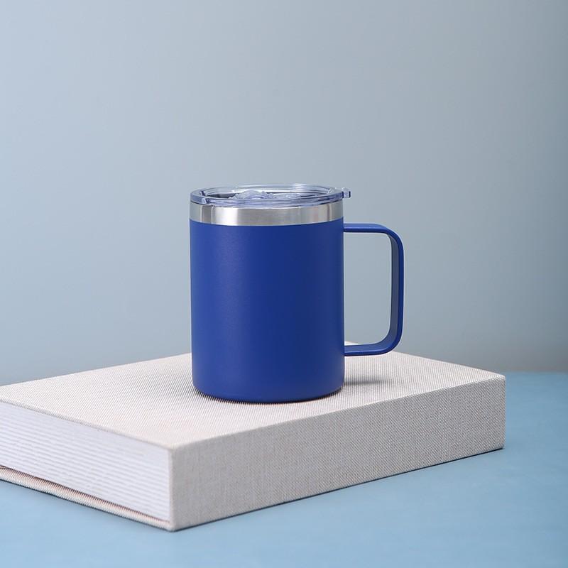 Double Wall Vacuum Insulated Stainless Steel Travel Mug With Handle 12oz Office Outdoor Car Use