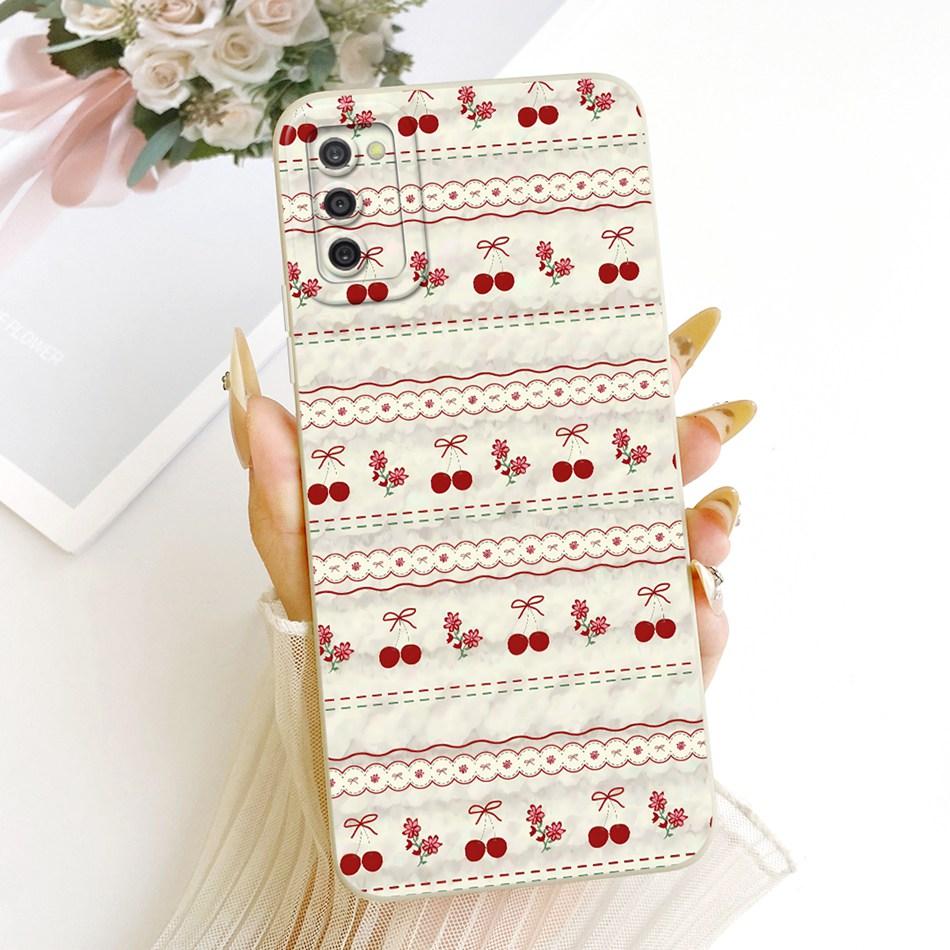 For Samsung Galaxy A03s Cute Cat Flower Cartoon Phone Case For Samsung A03S SM-A037G Shockproof Soft Silicone Covers Bumpers