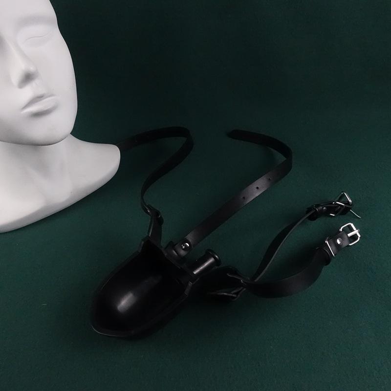 Adjustable Mouth Gag with Funnel for Deep Throat Training and Humanoid Toilet Roleplay