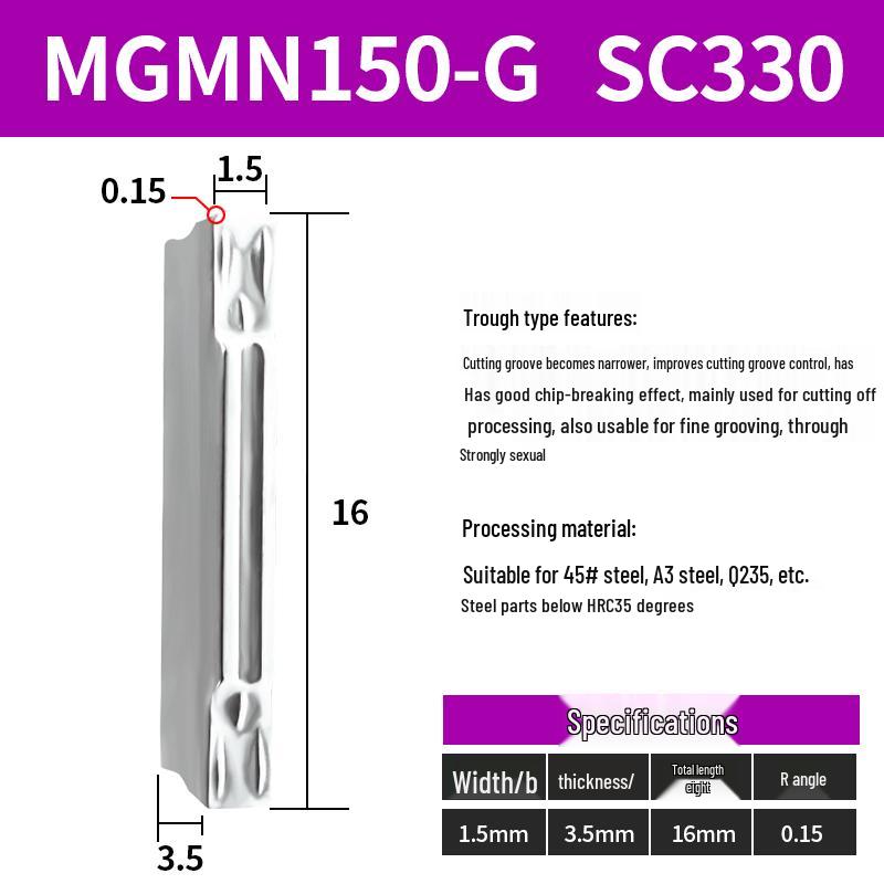 CNC Grooving Blade MGMN300/400-M for Stainless Steel, Ceramic, Aluminum Lathe Parting Tool Inserts