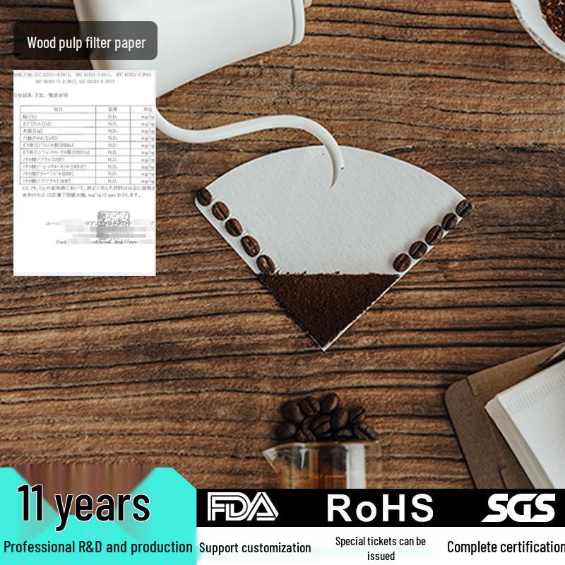 

V60 Pour-Over Coffee Filter Paper, Unbleached Virgin Wood Pulp, V01/V02, American Drip. V02 White (40 pcs/bag)