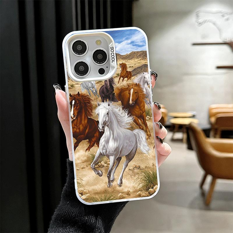 

Ferghana Horse Animal Soft Phone Case for iPhone 15 16 17 Pro Max 17Air 16E 14 Plus 13 12 Mini Shockproof Cover Back Shell iPhone 12 Pro