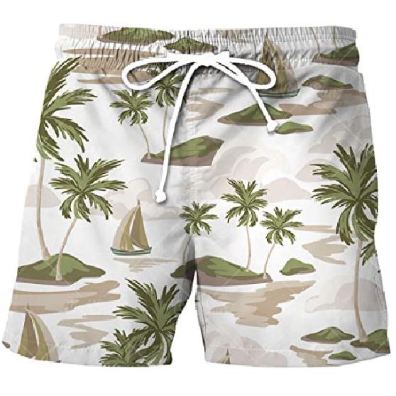 European And American Men'S Summer New 3D Printed Drawstring Loose Sports Shorts Men'S Beach Pants