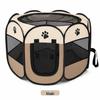 Octagonal Cat Playpen: Foldable Breeding Cage & Breathable Mesh Tent.