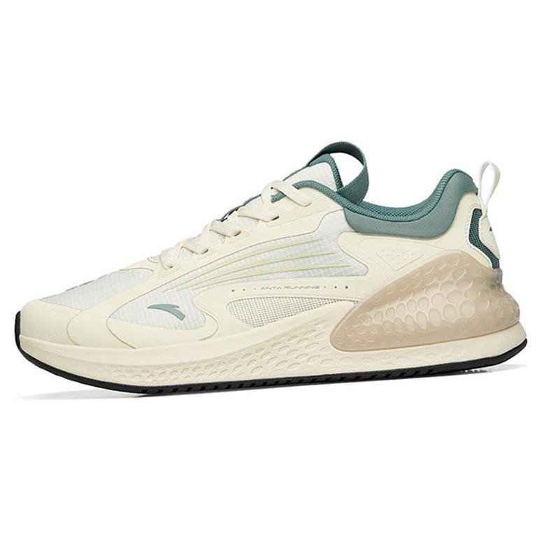 new Anta C37+ Cushioned Anti Slip Wear Resistant Breathable Lightweight Low Top Casual Running Shoes Men's White Green