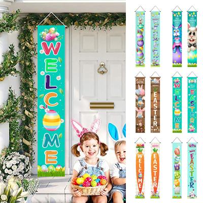Easter Decorations Banner Porch Sign Welcome Hanging Front Door Decor Happy Easter Banner