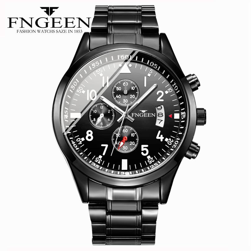 Multifunctional Men s Business Watch Waterproof Sports Quartz Black Steel Watch Premium Sense Calendar