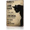 Vintage Metal Signs Vintage Black Cat Metal Wall Art-Funny Poster Wall Art for Home Living Room Garage Bar Decor 8X12inch