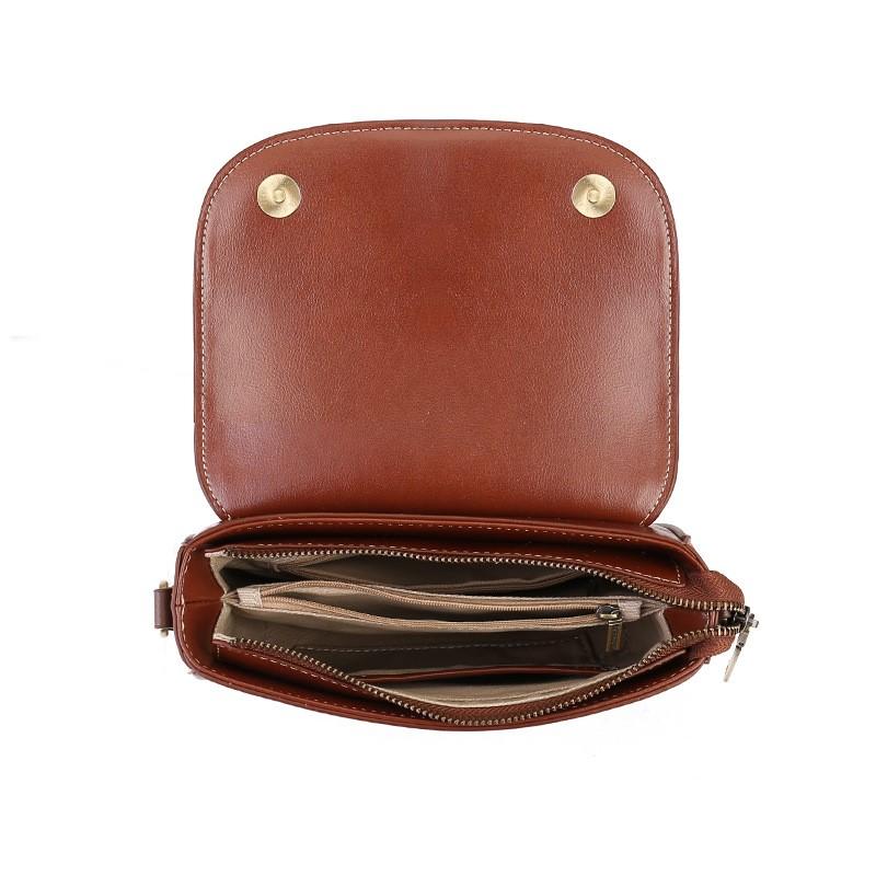 Johnature Einfache Umhängetaschen aus echtem Leder für Frauen, Vintage, weiches, natürliches, echtes Rindsleder, einfarbige Umhängetaschen