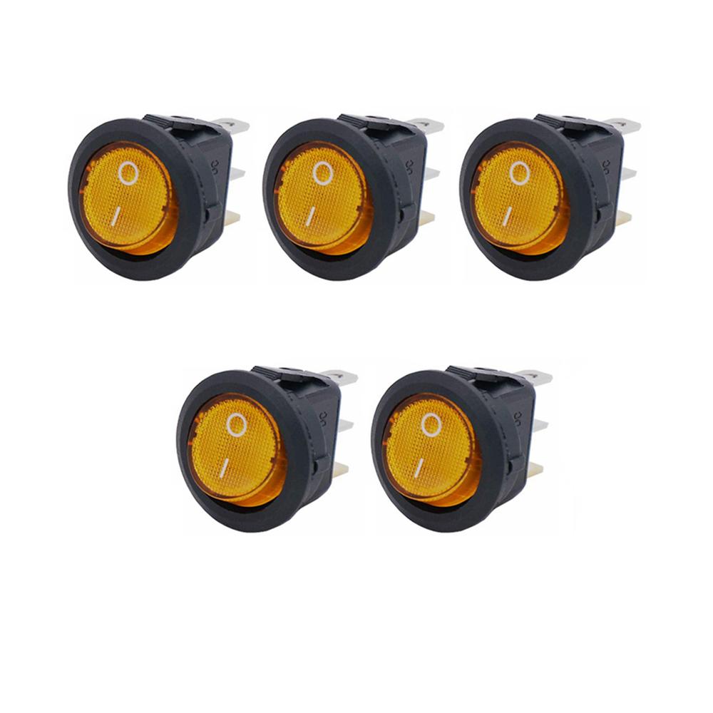 4/5/12pcs 3pin Round Switch LED Waterproof With Color Switch Rocker Switch Can Be Used For Car Motorcycle Boat Bus RV