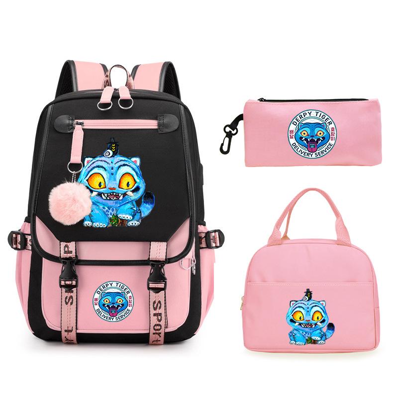 The Witch Hunter Girl Group Has the Same Peripheral Cartoon Korean Version Schoolbag Set, Cross-border Campus Trend, Primary and Secondary School
