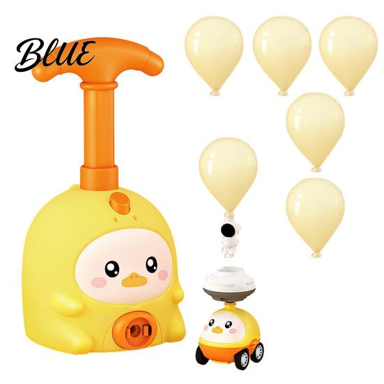 Balloon Car Toy Animal Air-Powered with Pump Cartoon Pig Duck Inflator Seal Launcher Educational Toddlers Boys Girls Vehicle