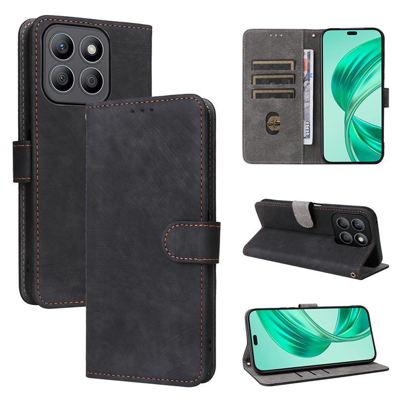 Flip Cases For Honor X8C 4G Leather Case [Flip Vintage Leather] Shockproof Durable Retro Protective Cover