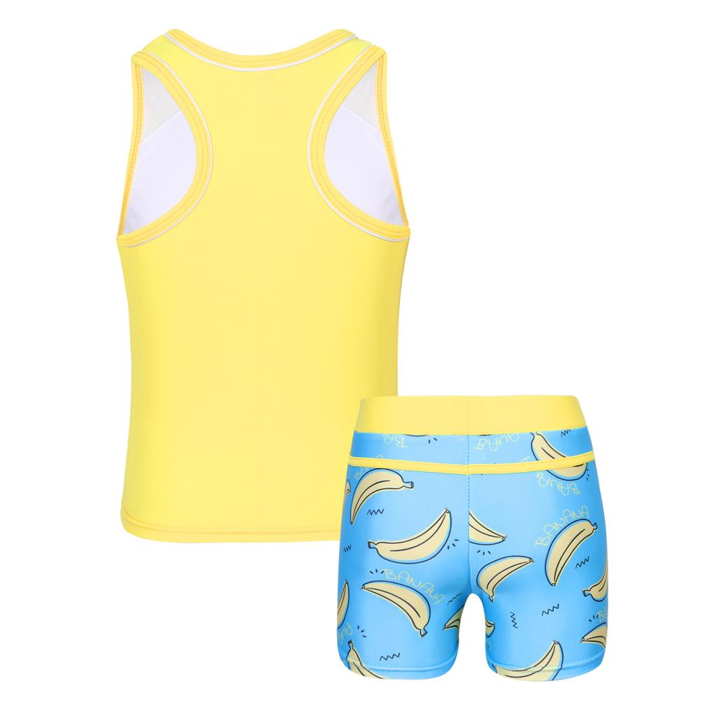 Dziewczęce Dzieci Dwuczęściowe stroje kąpielowe Strój kąpielowy Bikini Strój kąpielowy Tankini Sportowa kamizelka Topy Dół Szorty