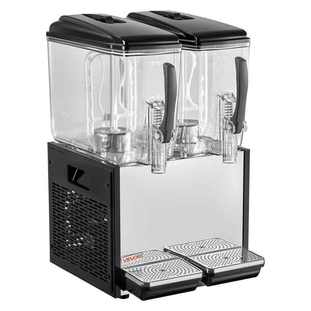 VEVOR Commercial Beverage Dispenser 2 Tanks 12 L / 12.7 QT Per Tank, Stainless Steel Juice Dispenser