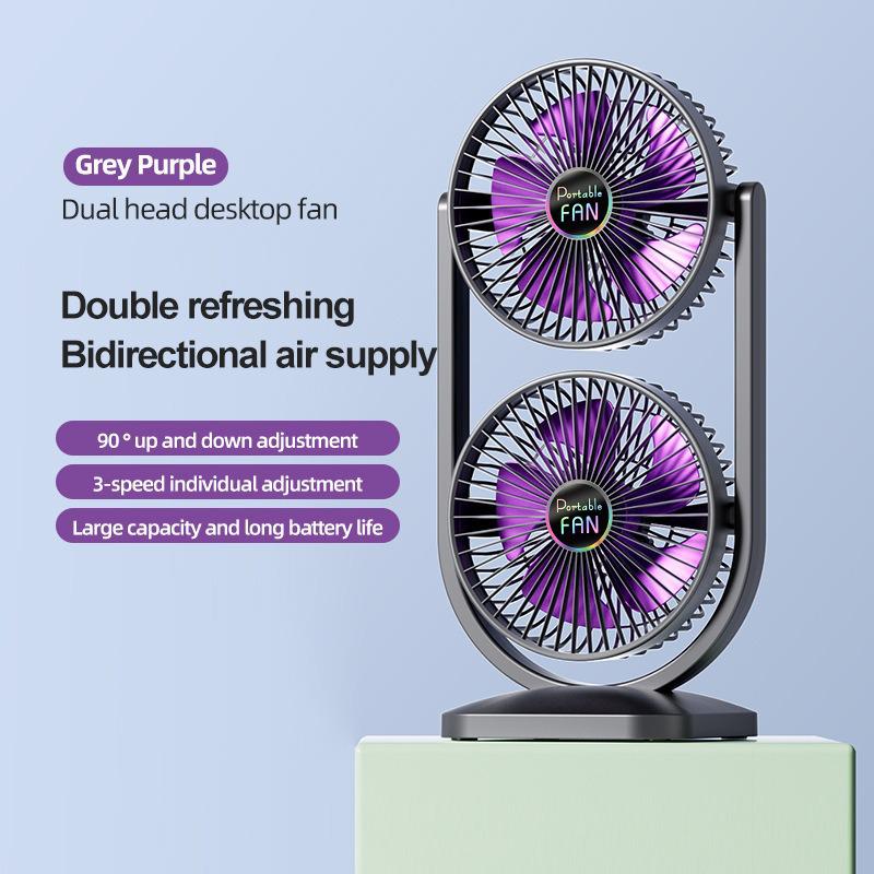 

Dual-Use USB Desktop & Floor Fan: Double-Head, Household Dormitory Table Fan, Perfect Gift 198x148x393 сірий колір