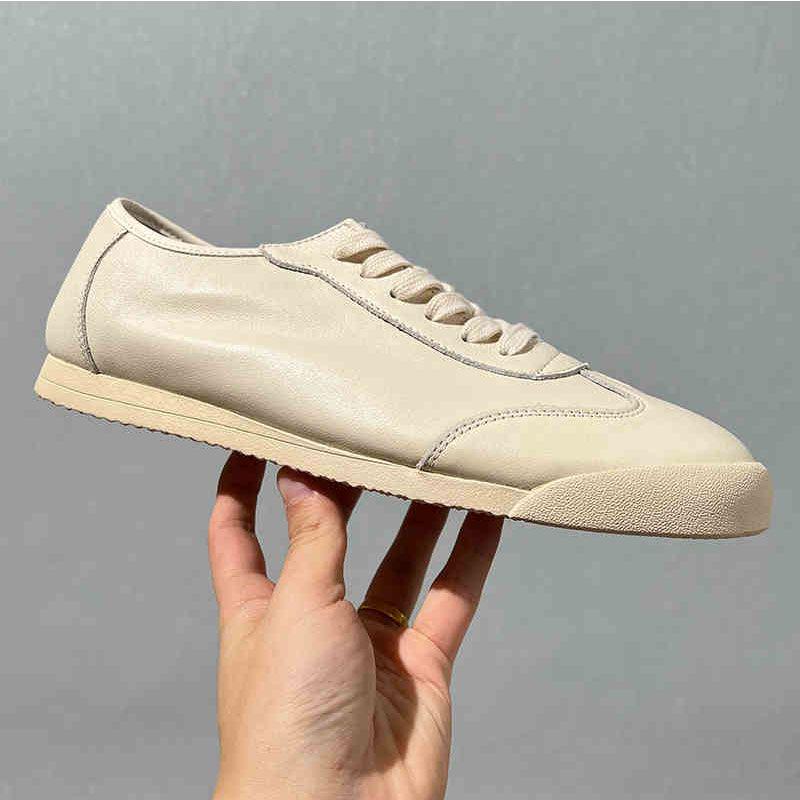 

Ретро Мужские Кеды из Мягкой Кожи Белые На Шнуровке 2025 42