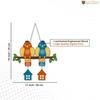 Multicolored Pair of Birds Wooden Wall Hanging for Home Decoration | Garden Balcony | Office | Cafe | Pack of 1
