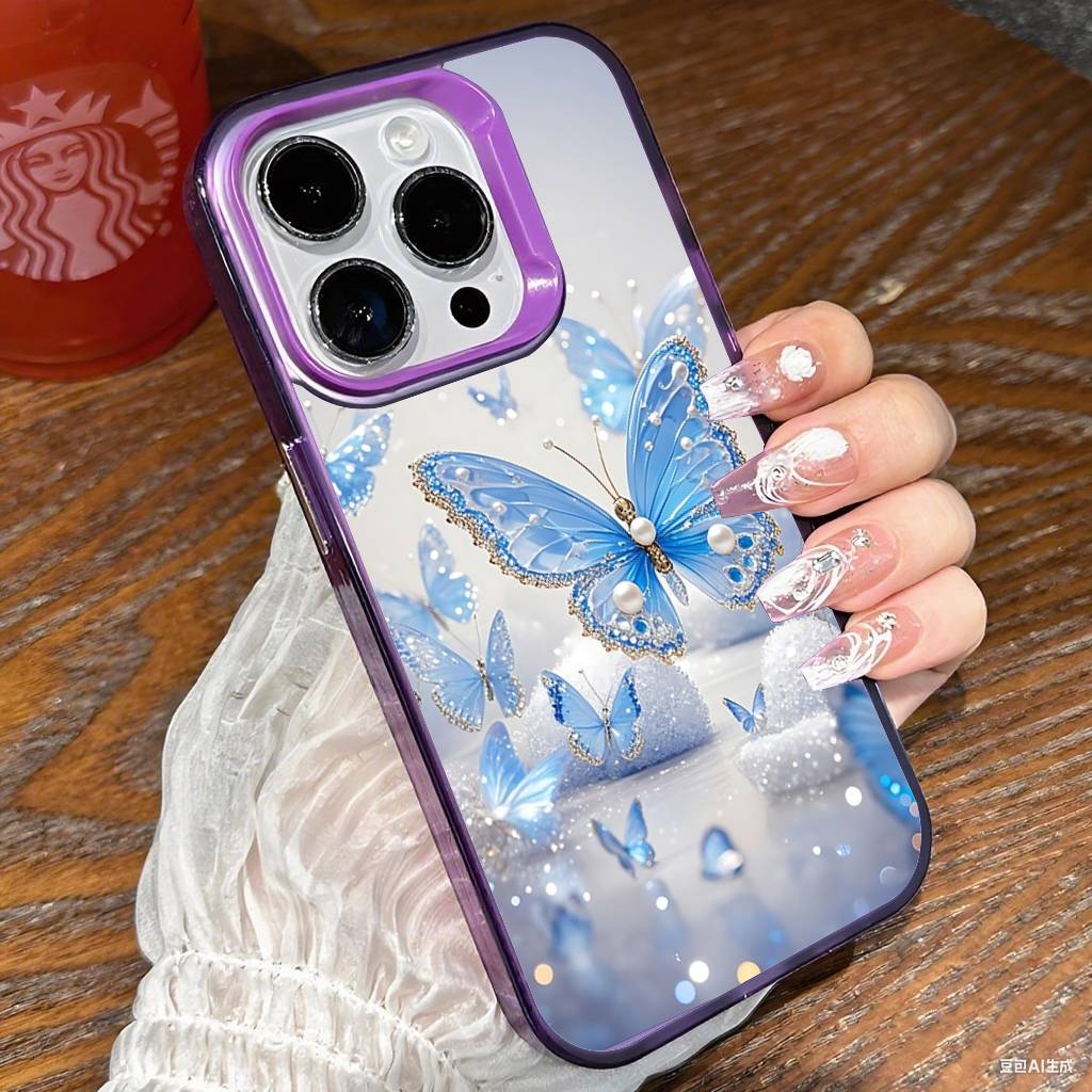 B-Butterfly-F-Floral-D-Design Phone Case For IPhone 17 16 15 14 13 12 Mini 11 8 7 Pro Max Plus Colorful Phone Case