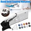 Mini Portable Household Hand Sewing Machine 10 Line Coils Quick Stitch Sew Needlework Cordless Clothes Electronic Sewing Machine DC 6V