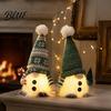 Durable Fabric Holiday Figurines Lighted Christmas Gnome Decorations Plush Dwarf Dolls with Warm Lights Yellow Light Decor Knitted Hats Ornaments