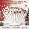26Pcs White Christmas Snowman Shapes Press The Pen Press The Ballpoint Pen Campus Design Gifts Stationery Random Mixed Hair