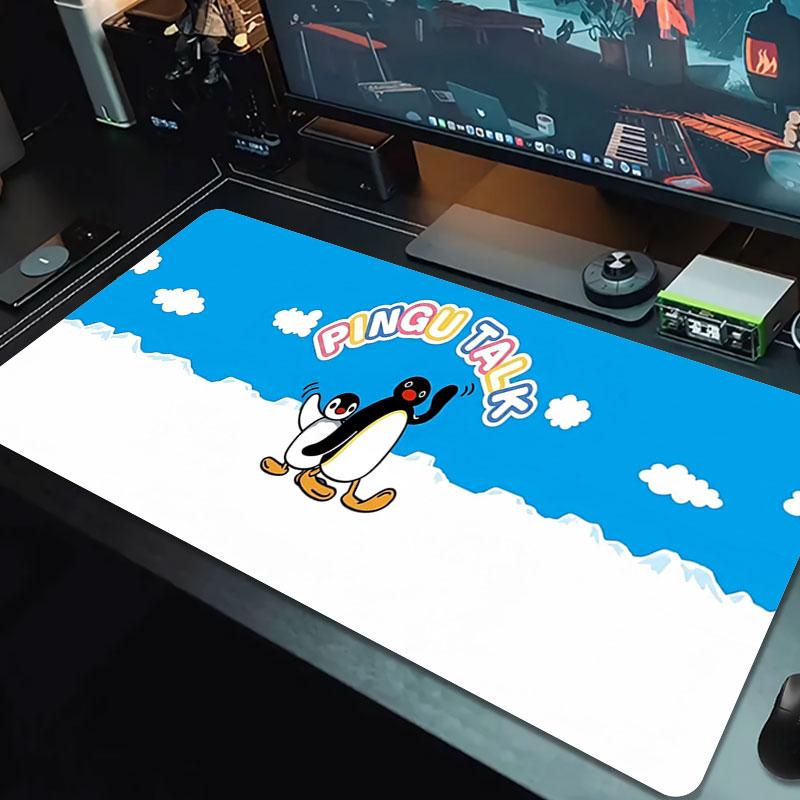 Penguin Silhouette Art Large Size Mouse Pad Large Gaming Table Cushion Nonslip Laptop Tablet Big Mousepad Xxl Mat Mini Pc Playmat With Lock Edge