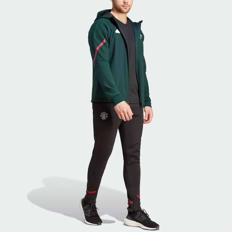 adidas Manchester United Designed For Gameday Full-Zip Hoodie Green Night Men Streetwear IK8786