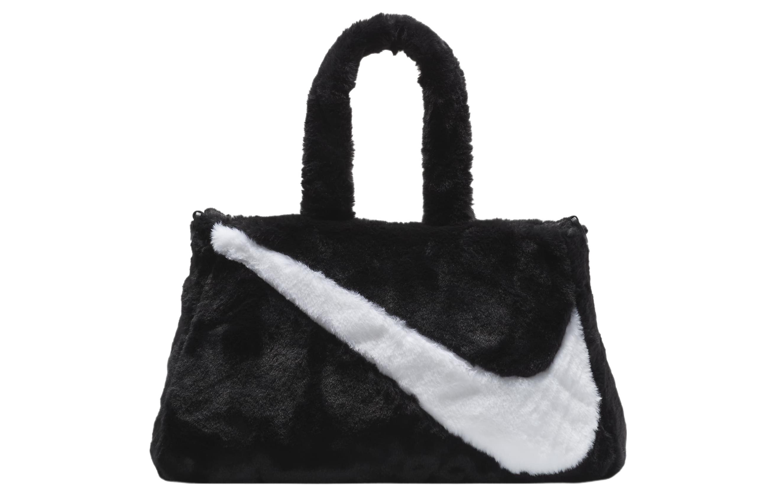 Nike Sportswear Faux Fur 10L Tote Bag Black FB3050-010