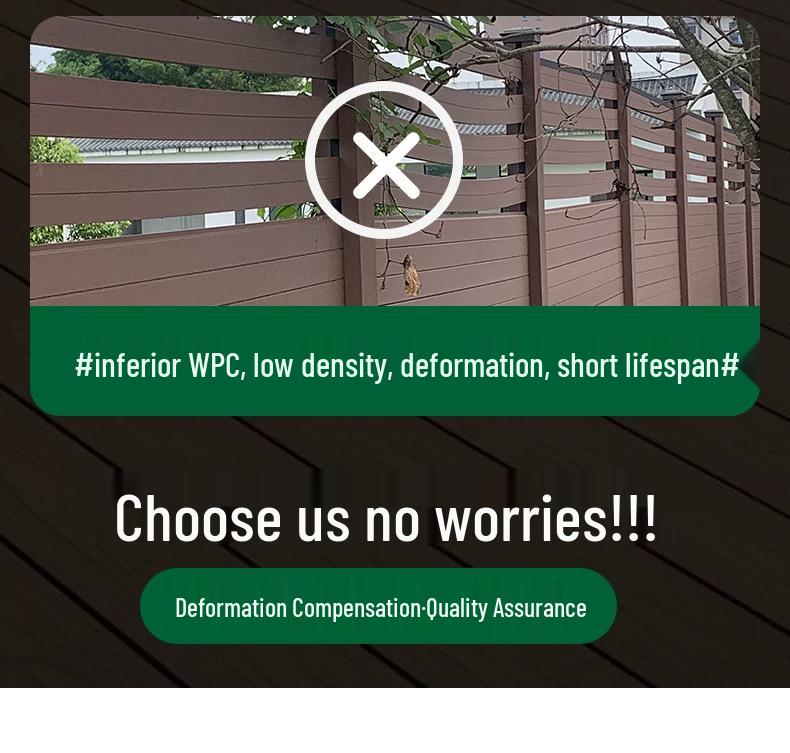 WPC Outdoor Fence: Sunscreen, Waterproof, Anti-Corrosion Wood for Garden and Courtyard Installation