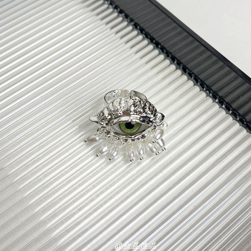 Exaggerated personality of Demon Eye Tassel Ring for Women High-end Design Opening Ring Exquisite Finger Accessories