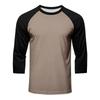 Men's Colorblock Raglan Sleeve Athletic Shirt Three Piece Set Lightweight Stretchy Sport Top for Training Running Casual Wear