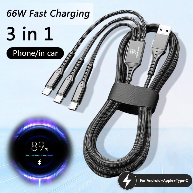 3 in 1 Car Micro Type C Cable Fast Charging Data USB Cables For Porsche 911 718 Cayenne Cayman Panamera Macan Taycan Boxster 928