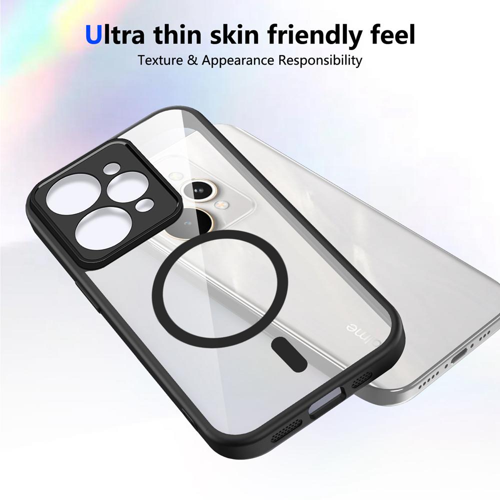 KEYSION Transparent Magnetic Phone Case for Realme 15 Pro 5G Soft Silicone+PC HD Clear Shockproof Back Cover for OPPO Realme 15T