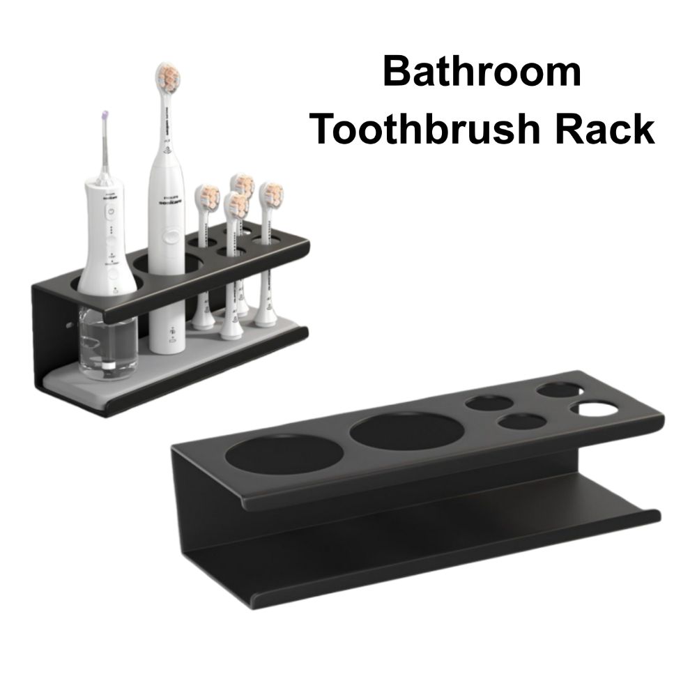 New Aluminum Alloy Toothbrush Holder No Drilling with Diatom Base Toothbrush Rack Self Adhesive Bathroom Storage Shelf Home Use