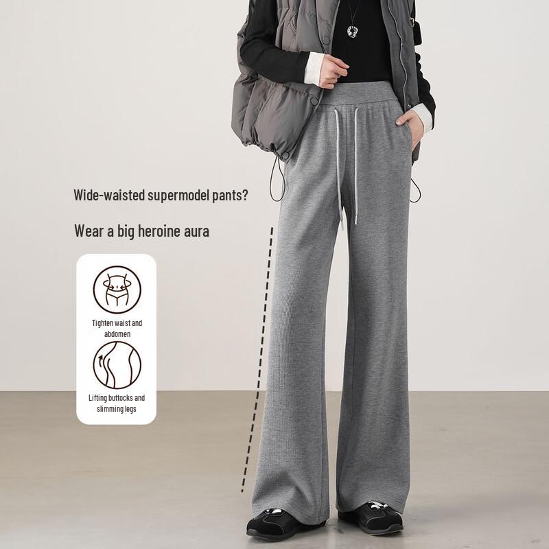 

Women s Slim Fit Wide-Leg Flared Casual Pants L