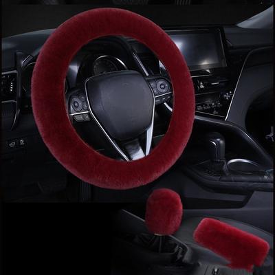 Cover Plush Steering Accessory Pink Fluffy Car Winter Furry Wheel Cover