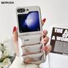For Samsung Z Flip Plating Down Jacket Case Soft Shockroof Cover For Samsung Galaxy Z Flip 4 Z Flip3 Solid Color Phone Case