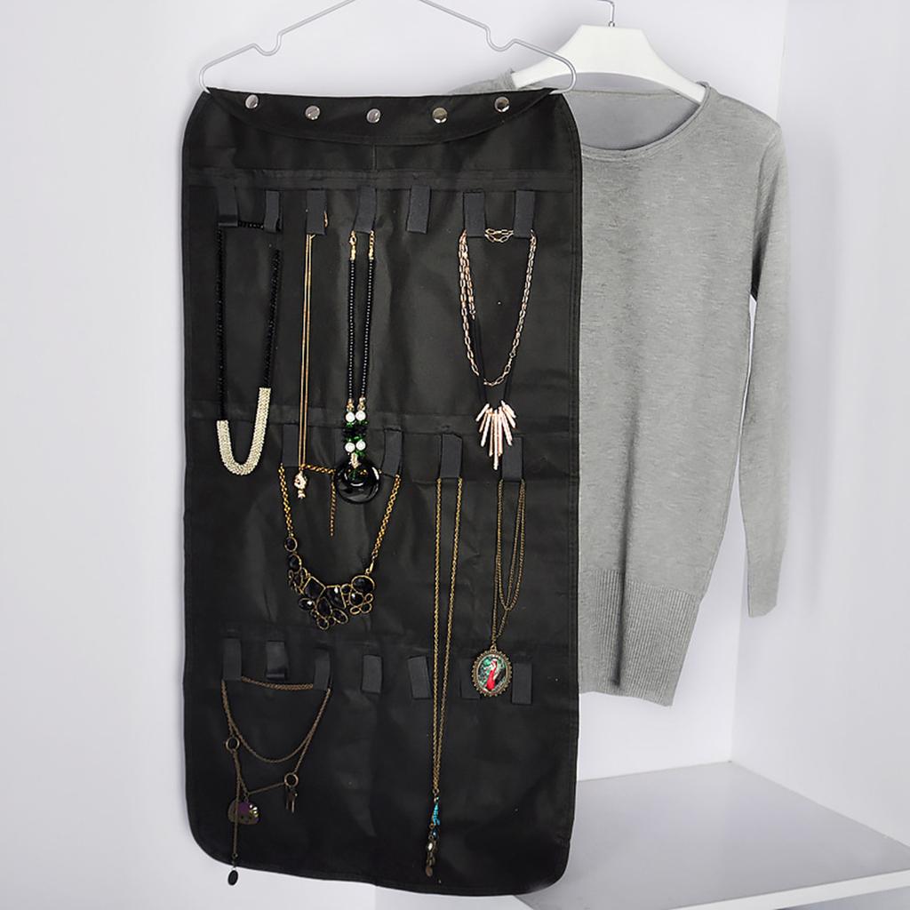Dustproof Hanging Jewelry Organizer Double Sided Jewelry Storage Bag for Rings Earrings Necklaces Bracelets Durable