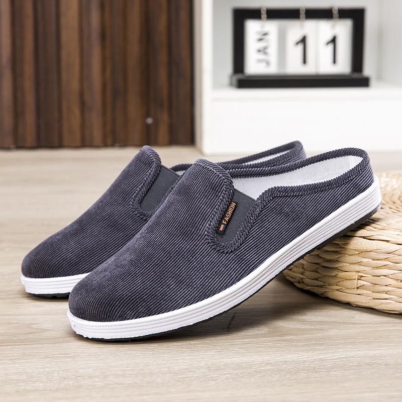 Velvet Cloth Surface, One Pedal, Half Support Soft Sole, Comfortable, Light and Breathable Old Beijing Cloth Shoes